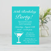 Roze en turquoise Houd rustig op uitnodiging van a (Staand voorkant)