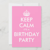 Roze en turquoise Houd rustig op uitnodiging van a (Achterkant)