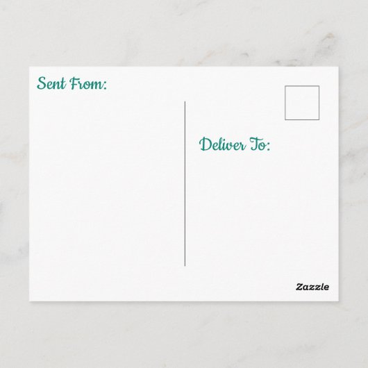 Roze en turquoise kampeer thema verjaardag in vint briefkaart (Achterkant)