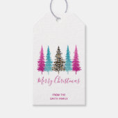 Roze en Turquoise Kerst met Glamour Cadeaulabel (Voorkant)