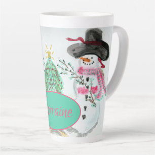 Roze en Turquoise Latte Mok