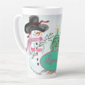 Roze en Turquoise Latte Mok (Linkerhoek)