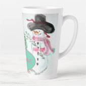 Roze en Turquoise Latte Mok (Rechts)