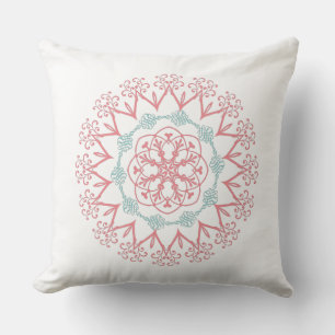 roze en turquoise mandala art voor inspiratie , kussen