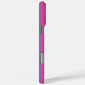 Roze en turquoise monogram gestreepte hoes (Achterkant / Rechts)