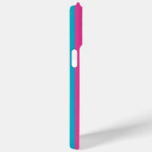 Roze en turquoise monogram strepen Case-Mate iPhone case (Achterkant / Rechts)