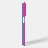Roze en turquoise monogram strepen Case-Mate iPhone case (Achterkant / Rechts)