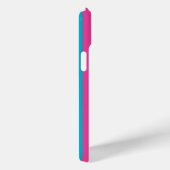 Roze en turquoise monogrammet strepen Case-Mate iPhone case (Achterkant / Rechts)