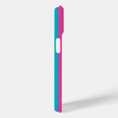 Roze en turquoise monogramstrepen Case-Mate iPhone case (Achterkant / Rechts)
