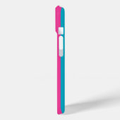 Roze en turquoise monogramstrepen Case-Mate iPhone case (Achterkant / Links)
