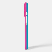 Roze en turquoise monogramstrepen Case-Mate iPhone case (Achterkant / Links)