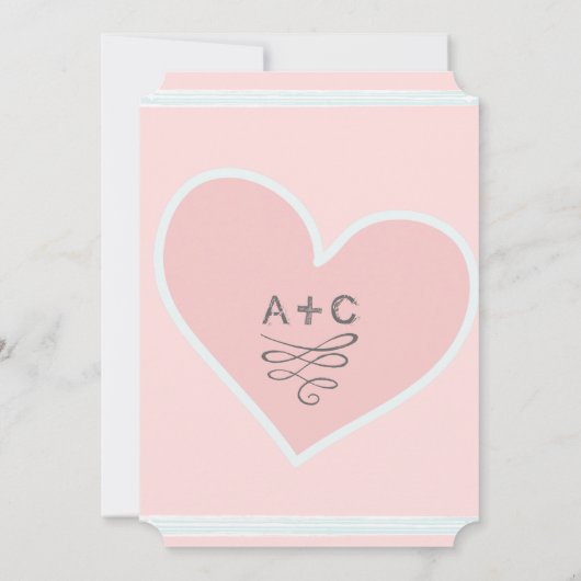 Roze en Turquoise Mr en Mrs Typography Weddings Kaart (Achterkant)