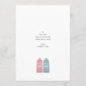 Roze en turquoise nieuw adres cartoon stad aankondiging (Achterkant)