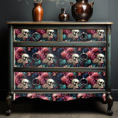 Roze en Turquoise Octopus Tentakels Schedel Oceaan Tissuepapier