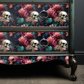 Roze en Turquoise Octopus Tentakels Schedel Oceaan Tissuepapier