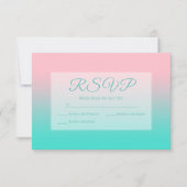 Roze en Turquoise Ombre Calligraphy RSVP (Voorkant)
