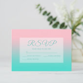 Roze en Turquoise Ombre Calligraphy RSVP (Staand voorkant)