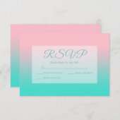 Roze en Turquoise Ombre Calligraphy RSVP (Voorkant / Achterkant)