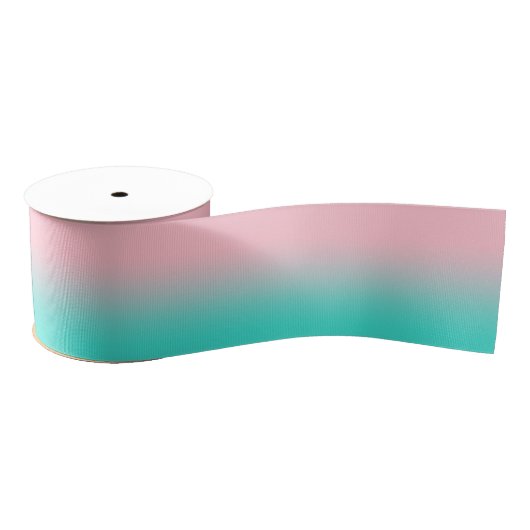 Roze en turquoise ombre grosgrain lint (Spoel)