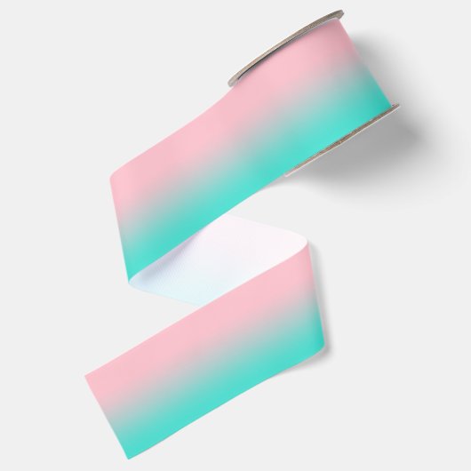 Roze en turquoise ombre grosgrain lint (Achterkant)