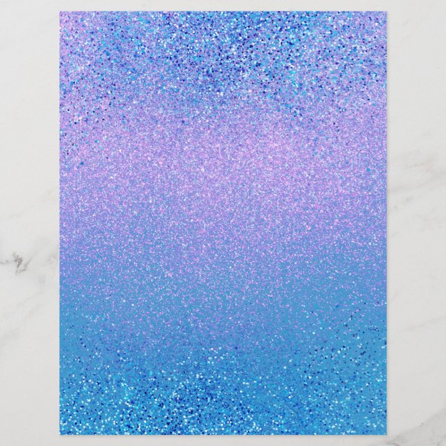 Roze en Turquoise Ombre Shimmer Scrapbook Paper (Voorkant)