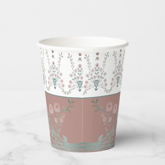 Roze en turquoise papieren bekers (Rechts)