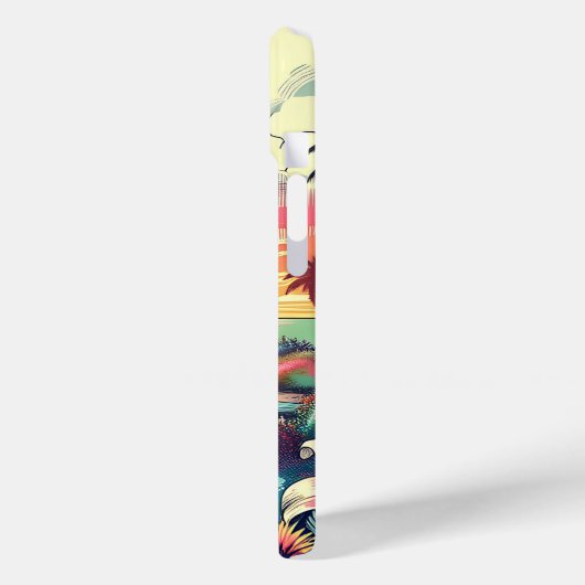 Roze en Turquoise Paradijs | Strandkunst Case-Mate iPhone Case (Achterkant / Links)