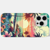 Roze en Turquoise Paradijs | Strandkunst Case-Mate iPhone Case (Achterkant (horizontaal))