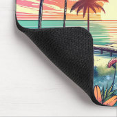 Roze en Turquoise Paradijs | Strandkunst Muismat (Hoek)