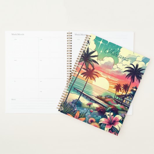 Roze en Turquoise Paradijs | Strandkunst Planner (Display)