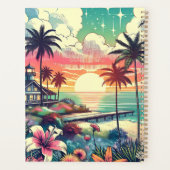 Roze en Turquoise Paradijs | Strandkunst Planner (Achterkant)