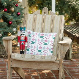 Roze en Turquoise Retro kerstversieringen Buitenkussen