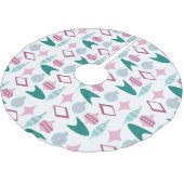 Roze en Turquoise Retro kerstversieringen Kerstboom Rok (Gekanteld)