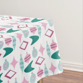 Roze en Turquoise Retro kerstversieringen Tafelkleed (Voorbeeld)