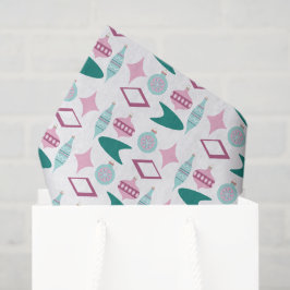 Roze en Turquoise Retro kerstversieringen Tissuepapier