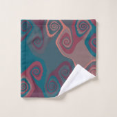 Roze en Turquoise Swirl abstract Bad Handdoek (Wasdoekje)