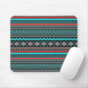 Roze en turquoise tribal muismat