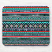 Roze en turquoise tribal muismat (Voorkant)