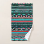 Roze en turquoise tribale bad handdoek (Handdoek)