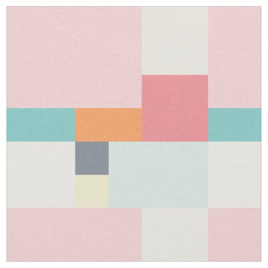 roze en turquoise vierkant patroon stof (Close Up)