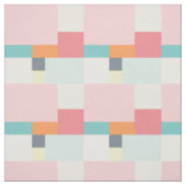 roze en turquoise vierkant patroon stof (Swatch)