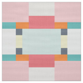 roze en turquoise  vierkant patroon stof