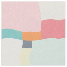 roze en turquoise  vierkant patroon stof