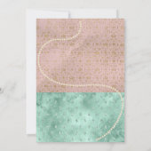 roze en Turquoise Wonderland Baby shower Kaart (Achterkant)