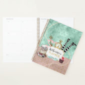  Roze en Turquoise Wonderland Spiral Foto Planner (Display)