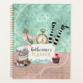  Roze en Turquoise Wonderland Spiral Foto Planner (Voorkant)