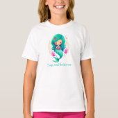 Roze en turquoise zeemeermin t-shirt (Voorkant)