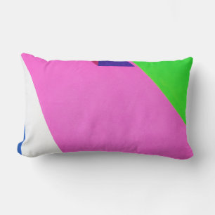 Roze en veelkleurige abstracte kunst kussen