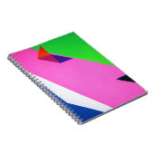Roze en veelkleurige abstracte kunst notitieboek (Rechterzijde)