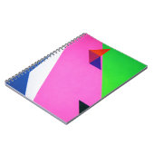 Roze en veelkleurige abstracte kunst notitieboek (Linkerzijde)